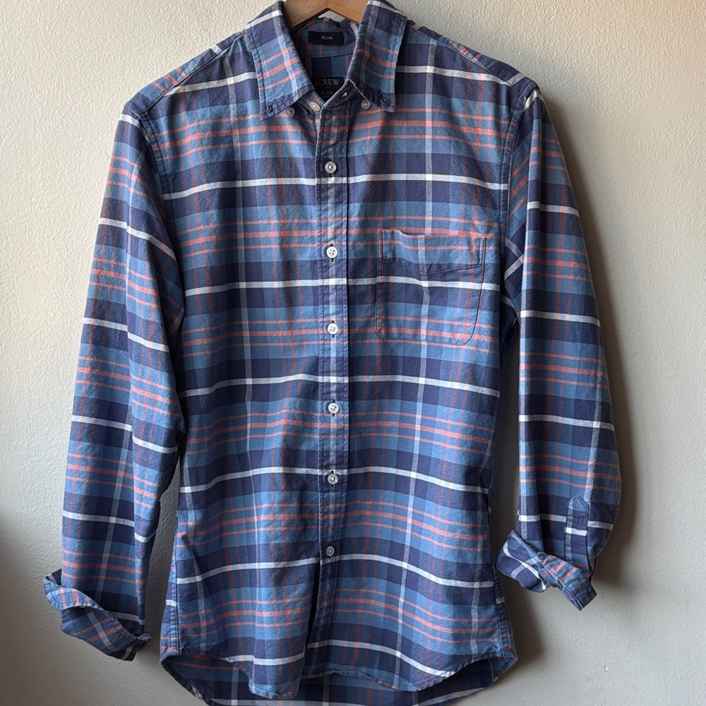J. Crew Menβs Slim Flex Oxford Button Down Shirt Size Small